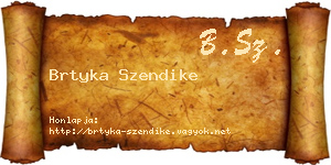 Brtyka Szendike névjegykártya